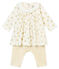 Abito leggings per bebé femmina bianco MARSHMALLOW/giallo DORE