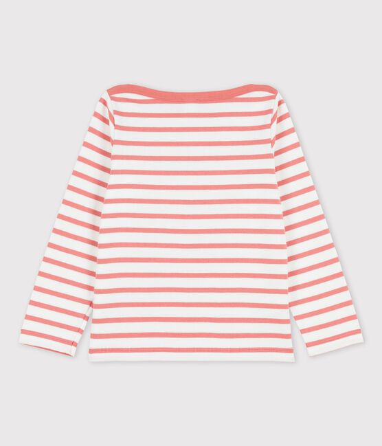 Marinière bambina/bambino in cotone bianco MARSHMALLOW/ PAPAYE