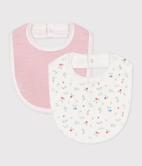 Confezione da 2 bavaglini in cotone con stampa neonato variante 1