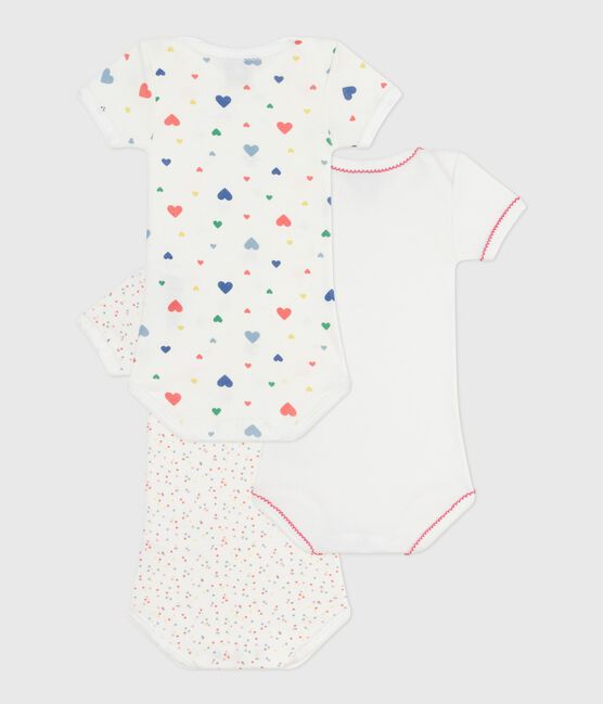Set di body a maniche corte in cotone con stampa a cuori neonato variante 1