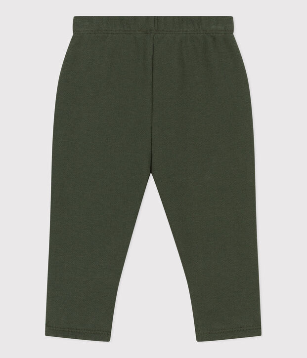 Pantaloni in tessuto felpato per beb&egrave; verde