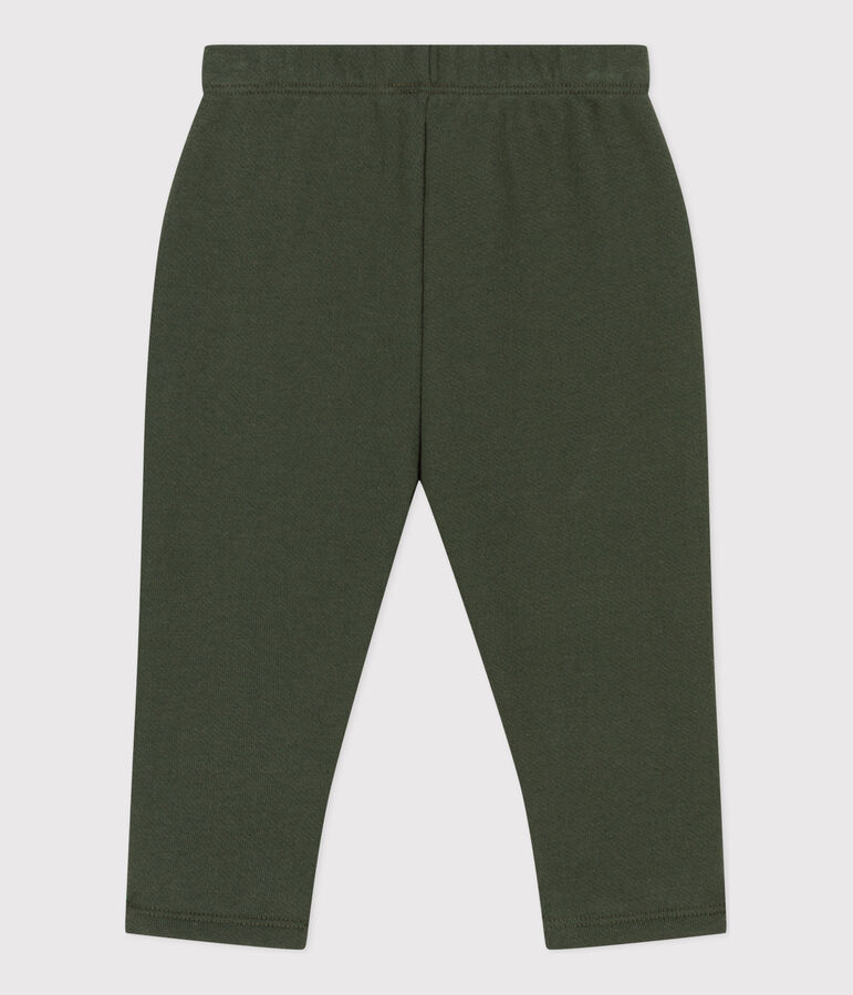 Pantaloni in tessuto felpato per beb&egrave; verde