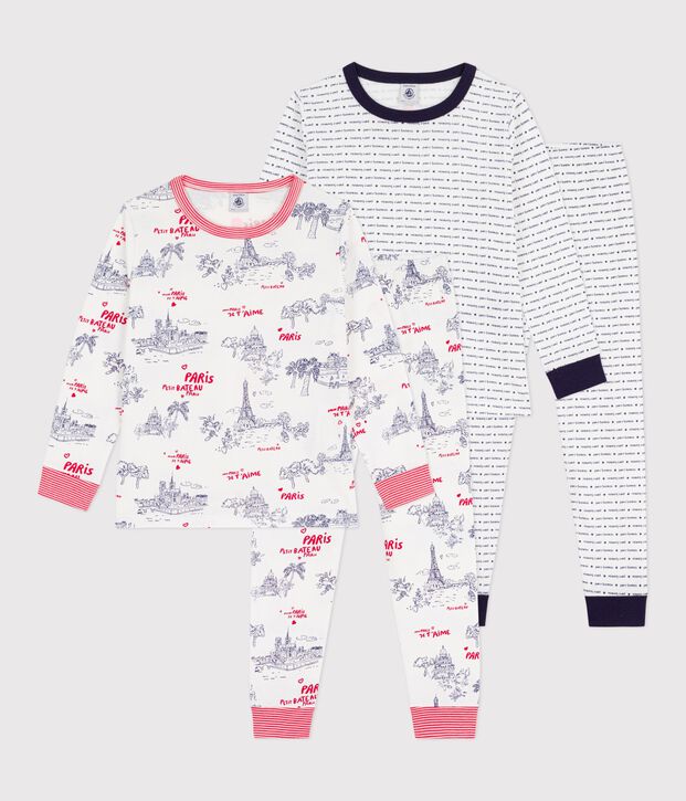 Set di pigiami in cotone fantasia bambino multicolore