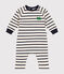 Tutina lunga in tessuto felpato neonato bianco AVALANCHE/blu SMOKING