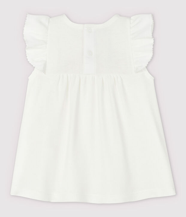 Blusa manica corta in cotone beb&egrave; femmina bianco