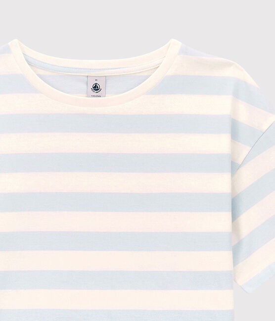 T-shirt TAGLIO BOXY in cotone donna PLEINAIR/ MARSHMALLOW