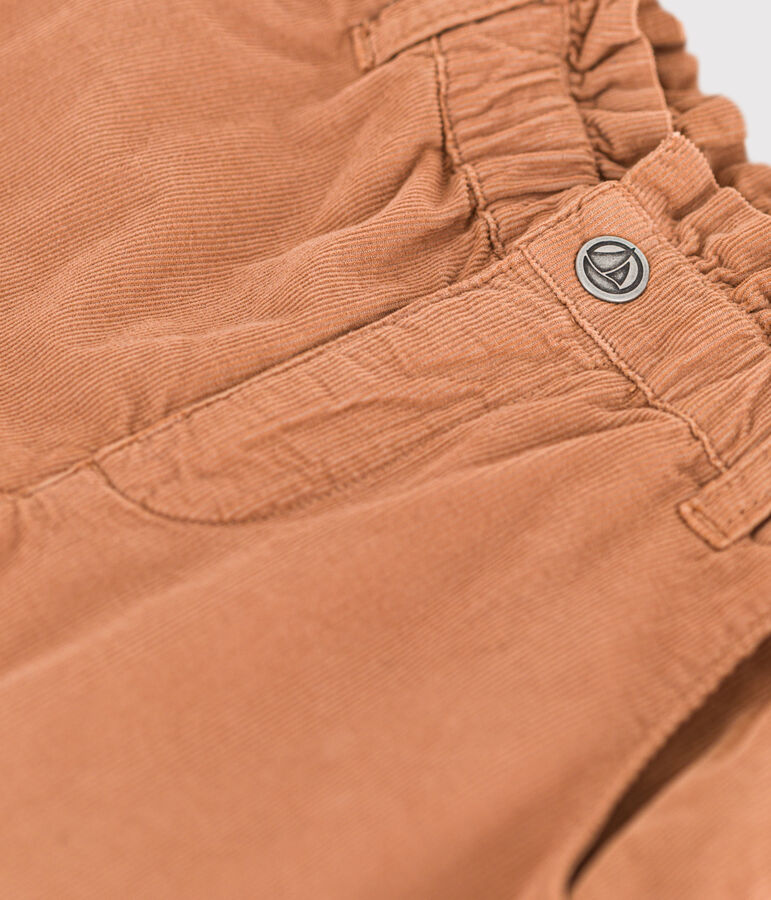 Pantaloni dritti in velluto fine bambina rosa SIENNA