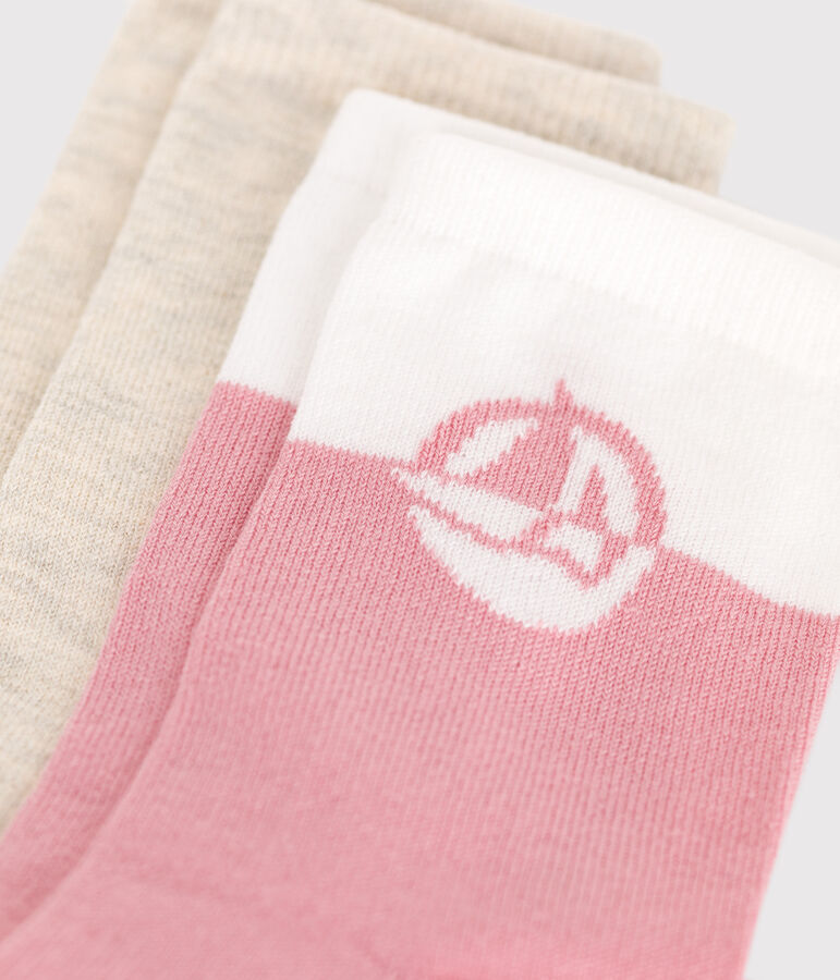 2 paia di calzini in cotone con logo bambina variante 1