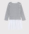 Abito maniche lunghe bambina bianco MARSHMALLOW/ SMOKING ARGENT BRILLANT