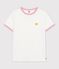 Tee-shirt femme en coton manches courtes uni bianco