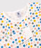 Pigiama snugfit a fiori fosforescenti effetto retrò bambina in cotone bianco MARSHMALLOW/bianco MULTICO