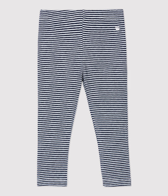 Leggins in cotone bebè. blu SMOKING/bianco MARSHMALLOW