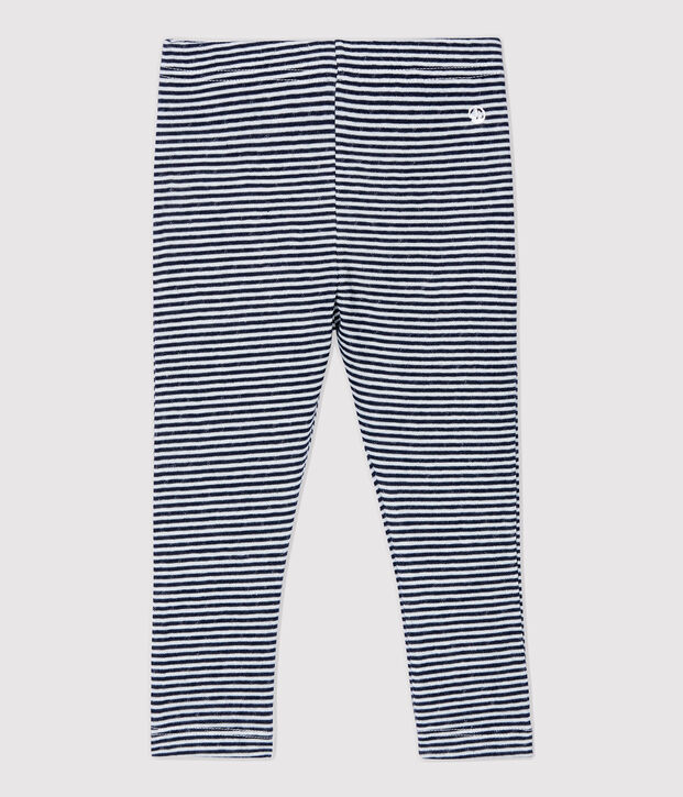 Leggins in cotone beb&egrave;. blu/bianco