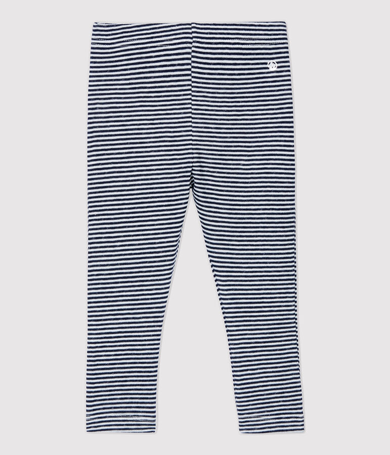 Leggins in cotone beb&egrave;. blu/bianco