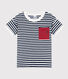 T-shirt bambino in spugna bouclette a righe