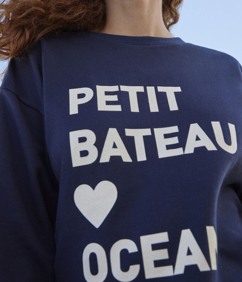 Felpa in molleton donna blu