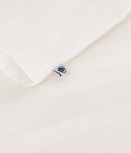 Blusa a maniche corte in cotone tinta unita bambina bianco ECUME