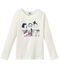 T-shirt bambina maniche lunghe serigrafata bianco MARSHMALLOW