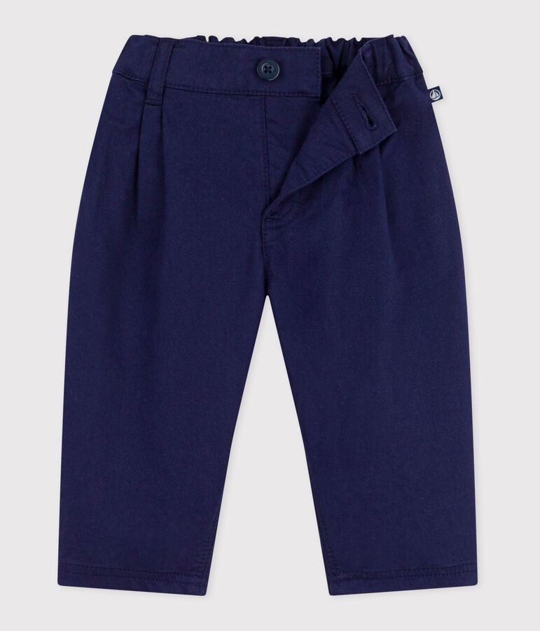 Pantaloni in serge tinta unita neonato blu SOIR