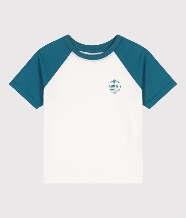 T-shirt a maniche corte in cotone con stampa bambino verde/verde