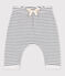 Pantaloni bebè a righe marinare in tubique di cotone bianco MARSHMALLOW/blu SMOKING