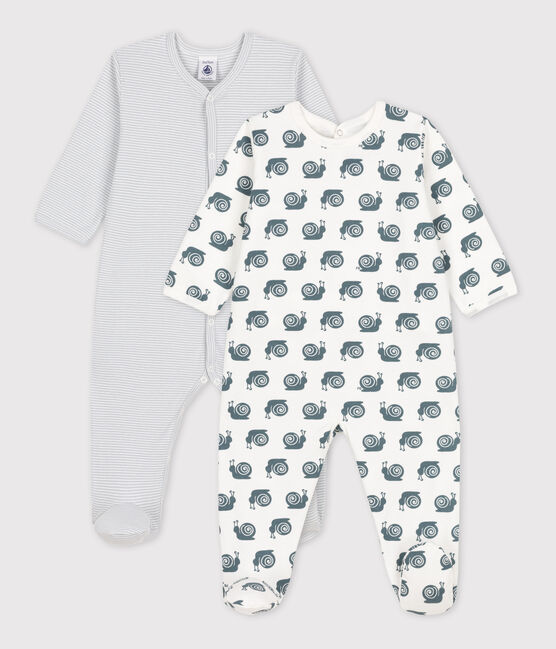 Confezione da 2 tutine pigiama di cotone, con fantasia lumaca, per neonati variante 1