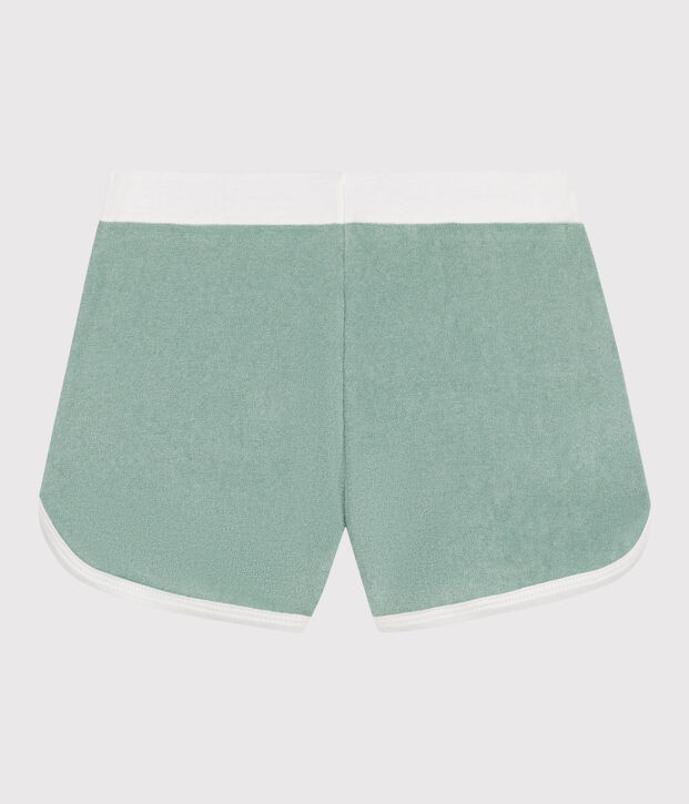 Shorts in spugna di cotone tinta unita bambino verde