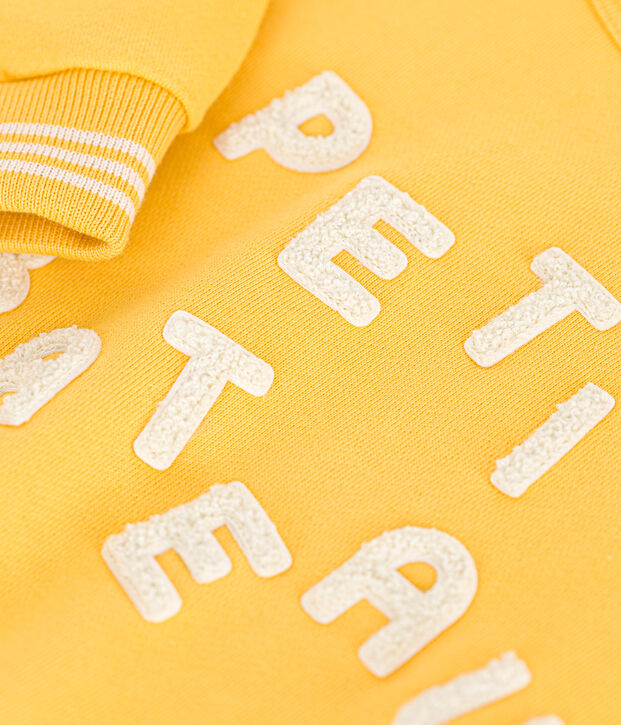 Maglia in tessuto felpato bambina/bambino giallo