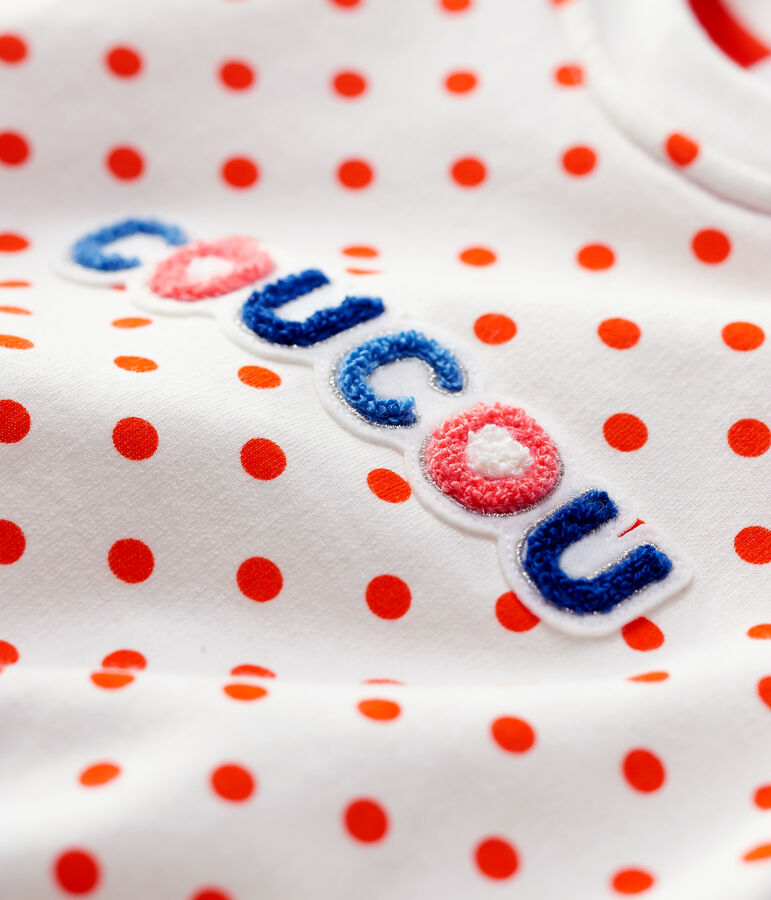 Felpa in molleton beb&egrave;. bianco MARSHMALLOW/ CAROTTE