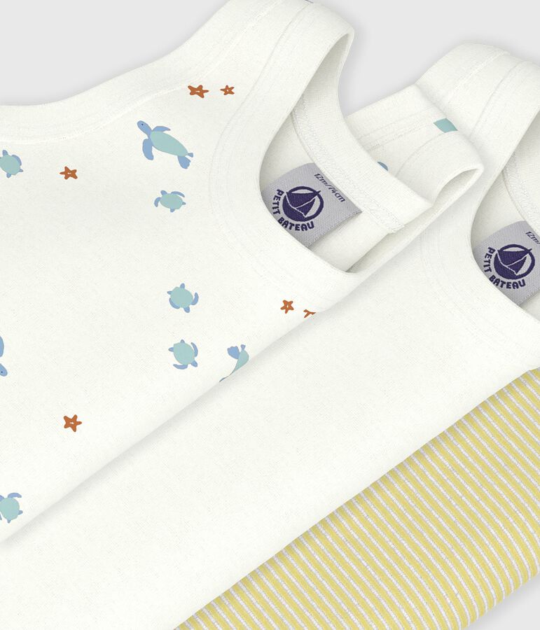 Set di body senza maniche in cotone con tartarughe stampate neonato multicolore