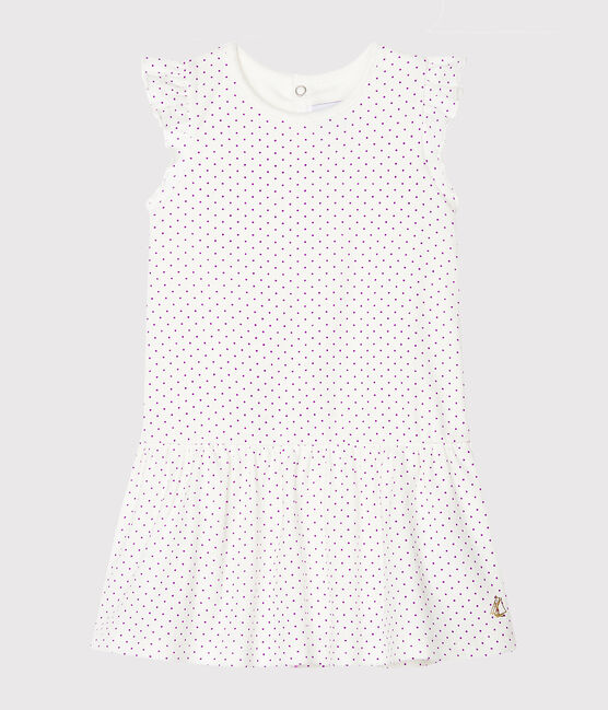 Abito body fantasia bebè femmina viola REAL/bianco MARSHMALLOW
