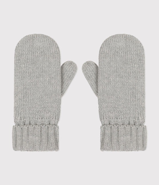 Muffole in maglia con fodera in pile bambino grigio CHATON CHINE