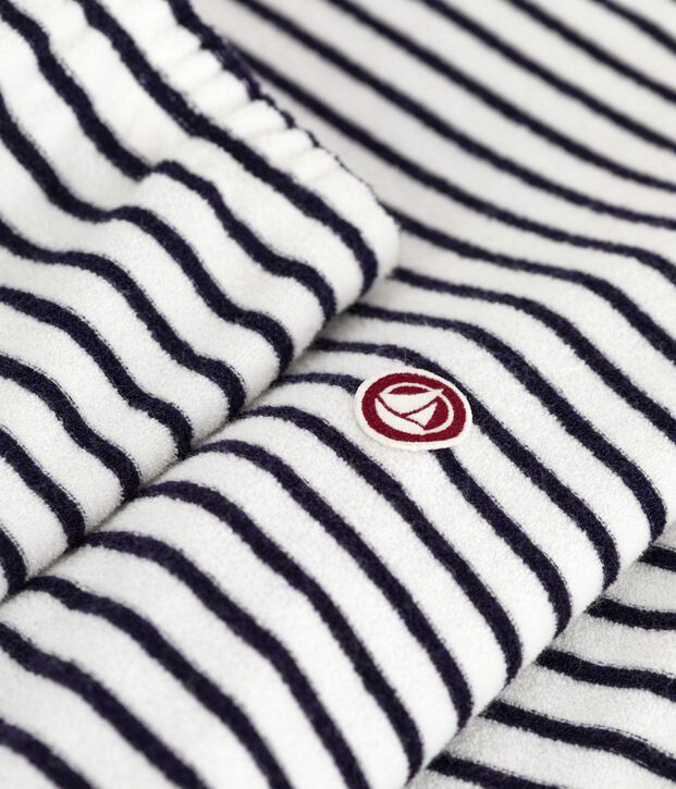 Pigiama in spugna di cotone a righe donna blu/blu