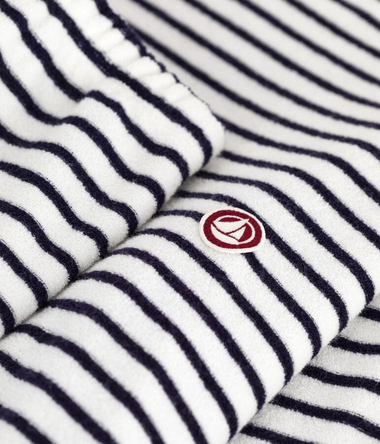 Pigiama in spugna di cotone a righe donna blu/blu