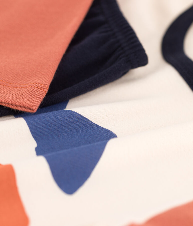 Pigiama di cotone per bambina / bambino blu/multicolore