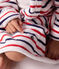 Accappatoio bambino in spugna di cotone a righe bianco MARSHMALLOW/bianco MULTICO