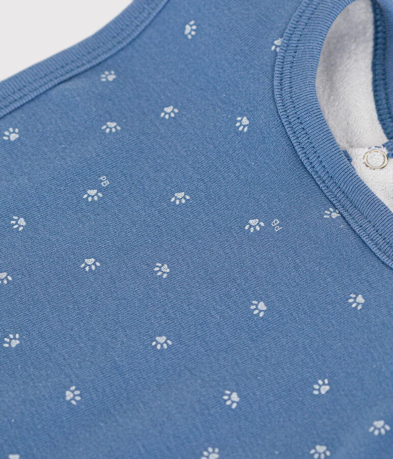 Bavaglino da neonato in cotone blu BEACH/ MARSHMALLOW