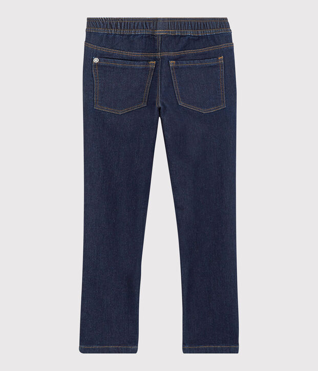 Pantalone regular bambino in denim scuro blu