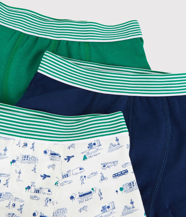 Confezione da 3 boxer bambino fantasia trasporti in cotone multicolore