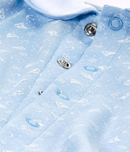 Tutina bebé e cappellino nascita blu TOUDOU/bianco ECUME