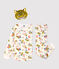 Pigiama bambina fosforescente con fantasia pantera in cotone bianco MARSHMALLOW/bianco MULTICO