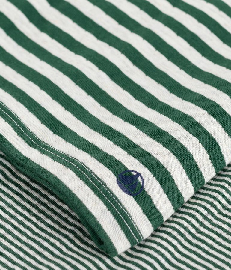 Pigiama in tubique a righe bambino verde/beige