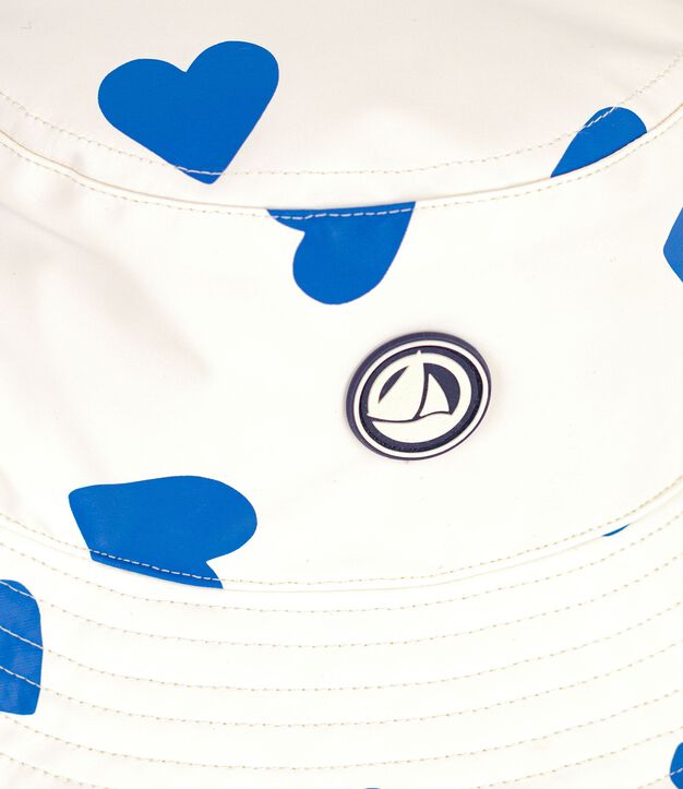 Cappellino alla pescatora con stampa a cuori bambino blu/blu