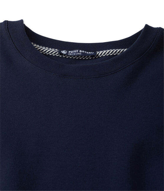 T-shirt donna in cotone stretch blu SMOKING