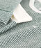 Pigiama millerighe bambina/bambino in spugna di cotone verde VALLEE/bianco MARSHMALLOW
