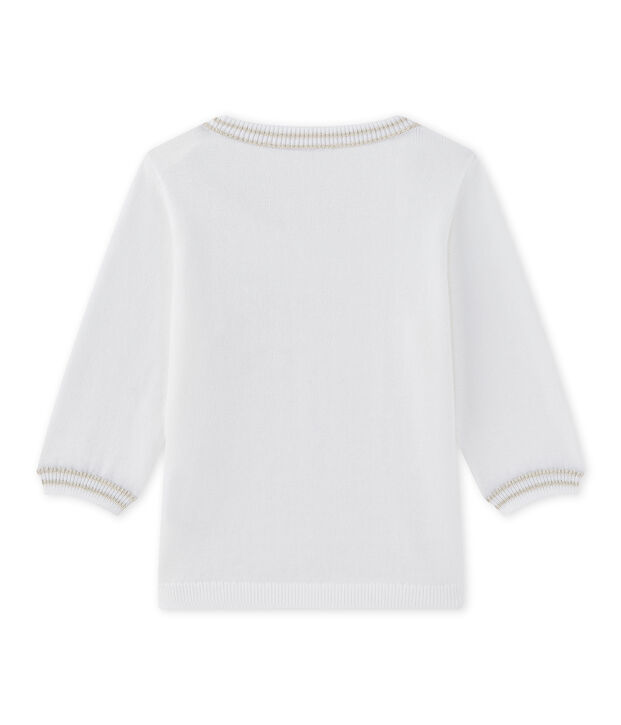 Pull beb&eacute; bambino in tricot bianco