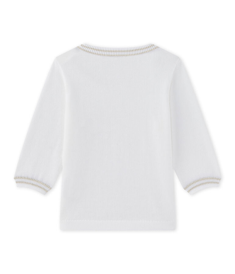 Pull beb&eacute; bambino in tricot bianco MARSHMALLOW