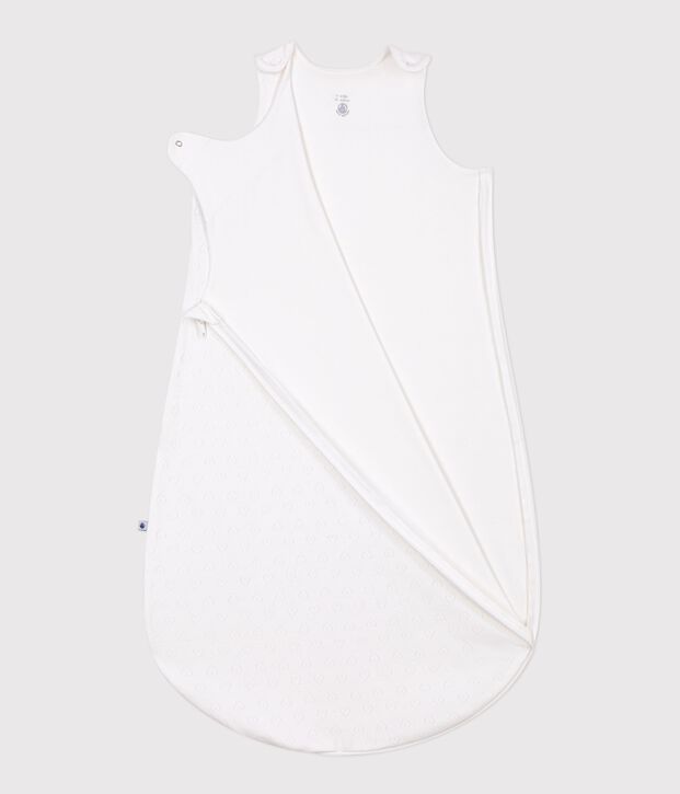 Sacco nanna in cotone traforato cuore neonato TOG 0,5 bianco