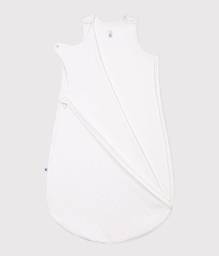 Sacco nanna in cotone traforato cuore neonato TOG 0,5 bianco