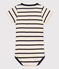Body a manica corta bebè in maglia a costine a righe  bianco AVALANCHE/blu SMOKING
